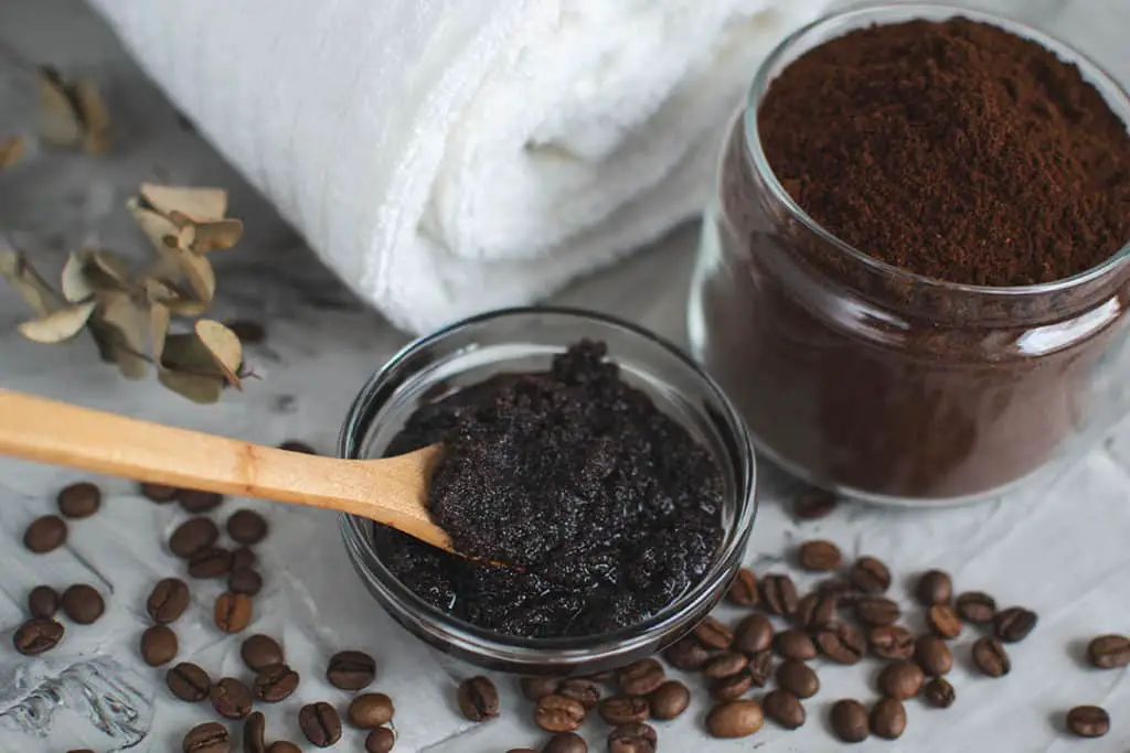 Coarse coffee grounds as a DIY scrub to detox your scalp