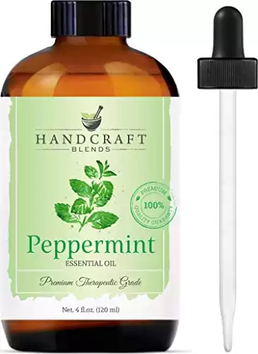 Handcraft Peppermint Essential Oil - 100% Pure and Natural Premium Therapeutic Grade with Premium Glass Dropper - Huge 4 fl. oz
